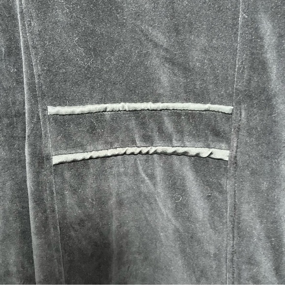 VTG Greater Good Network Women Cardigan Jacket Black Velour Floral Whimsygoth - Picture 8 of 9